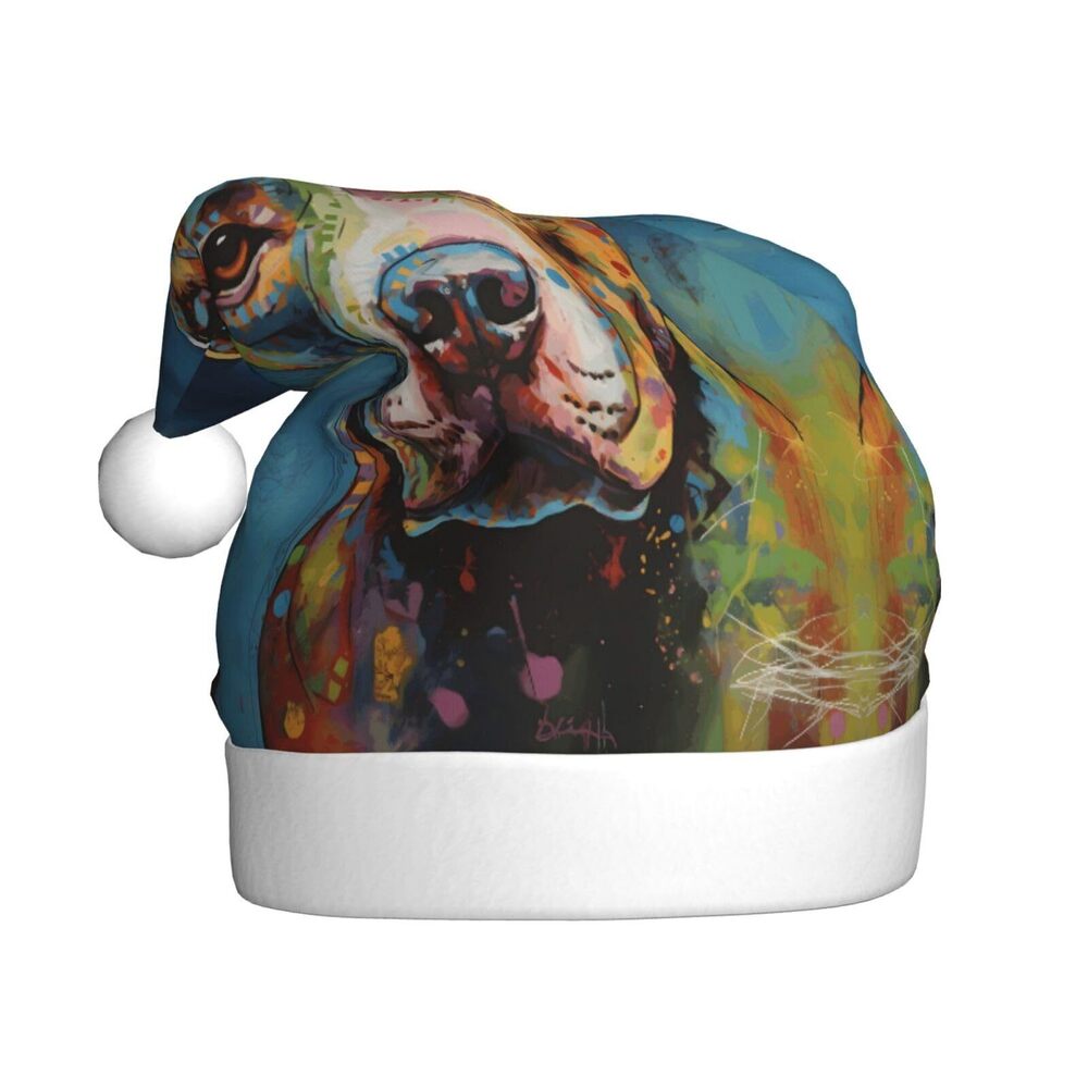 2126 Pitbull Florescent Dog Christmas Hat for Adults, Santa Hats, Holiday